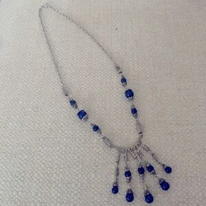 Vintage Silver Necklace 20” neck plus 2” additional center piece.